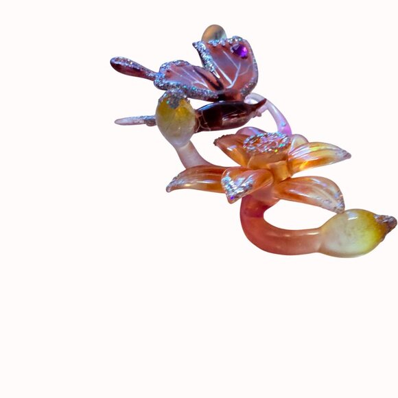 Ashton Drake Heirloom Butterfly Ornament Glass VTG Daffodils Delight Artistic - Picture 5 of 14